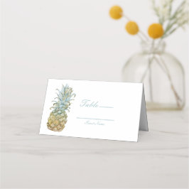 Tarjeta De Asiento Número de mesa de boda de piña tropical