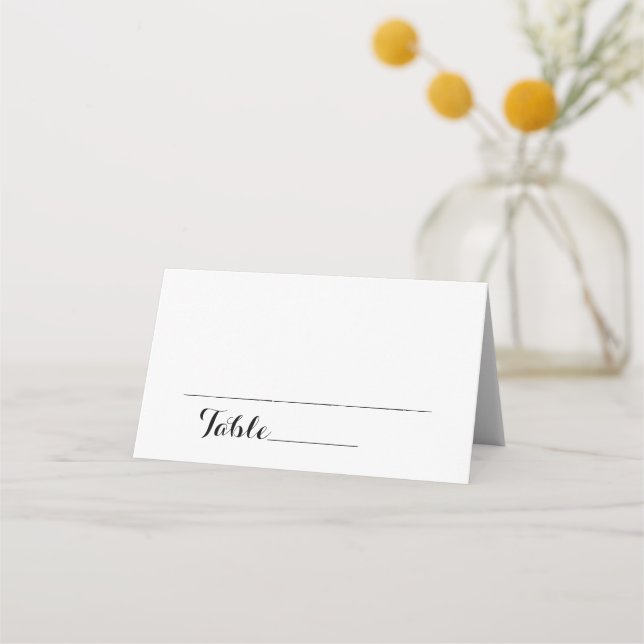 Tarjeta De Asiento Número de mesa de Boda moderno simple y elegante (Anverso)