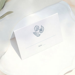 Tarjeta De Asiento Número de mesa para invitados de boda azul caprich