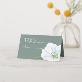 Tarjeta De Asiento Número de tabla Boda blanco de flores de manzana