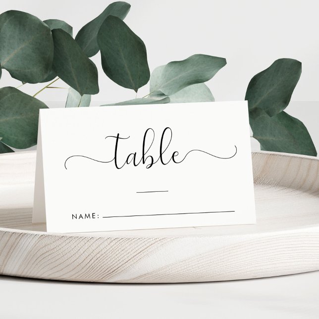 Tarjeta De Asiento Número de tabla Boda de script elegante (Subido por el creador)
