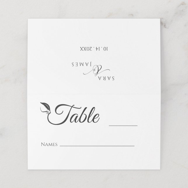 Tarjeta De Asiento Número de tabla de boda (Exterior desplegado)