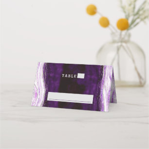Tarjeta De Asiento Número de tabla de Boda Ametist Purple & Silver