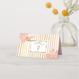 Tarjeta De Asiento Número de tabla de Boda de pájaro de oro floral PI