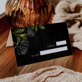 Tarjeta De Asiento Número de tabla de Boda de Rosa negro gótico
