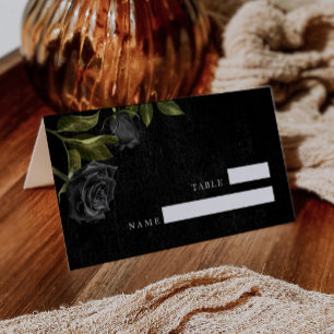 Tarjeta De Asiento Número de tabla de Boda de Rosa negro gótico