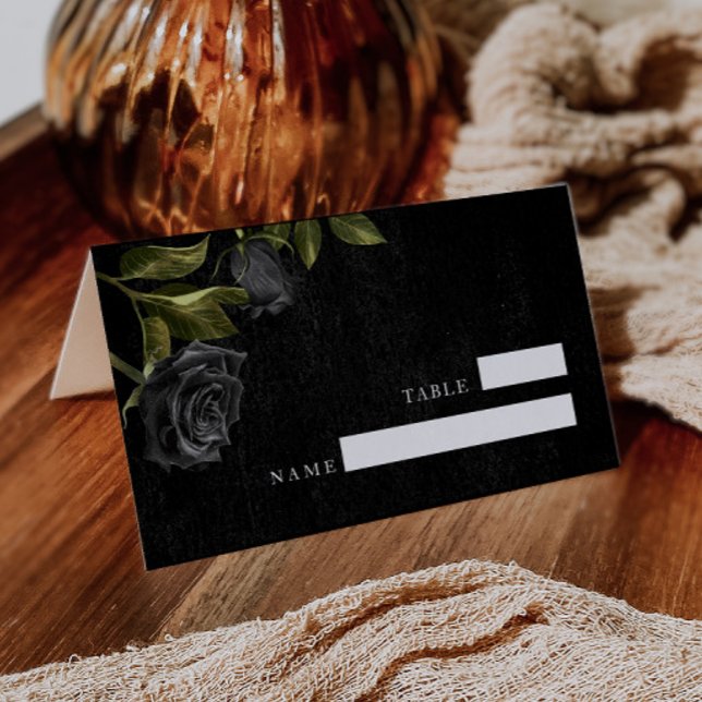 Tarjeta De Asiento Número de tabla de Boda de Rosa negro gótico (Subido por el creador)