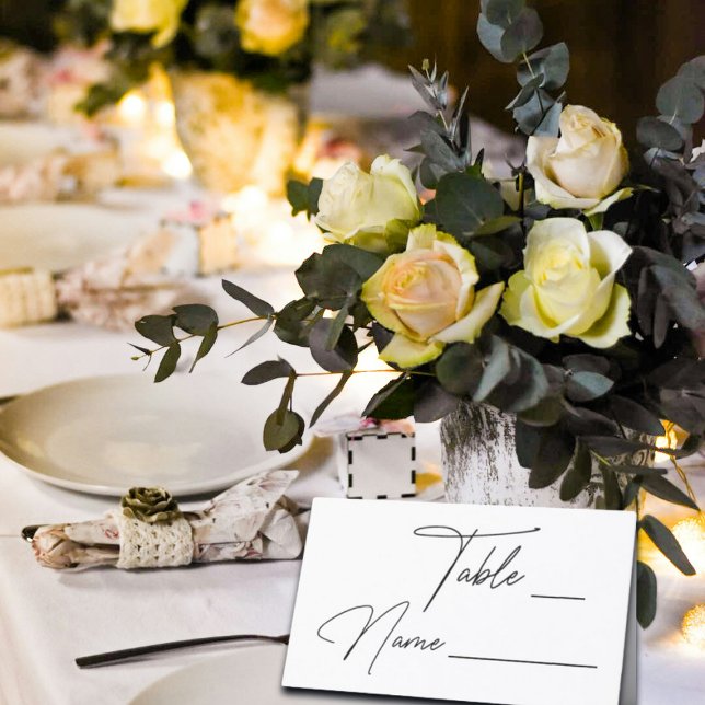 Tarjeta De Asiento Número de tabla de Boda de script manuscrito (Subido por el creador)