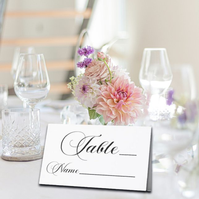 Tarjeta De Asiento Número de tabla de Boda de script moderno (Subido por el creador)