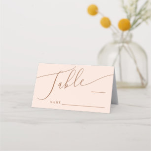 Tarjeta De Asiento Número de tabla de Boda mínimo rosa Rubor