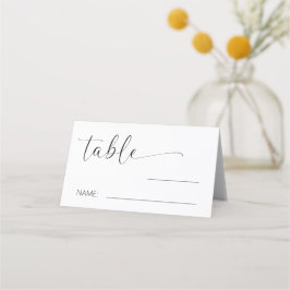 Tarjeta De Asiento Número de tabla de Boda simple minimalista