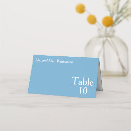 Tarjeta De Asiento Número de tabla de Bodas blancos azules del océano