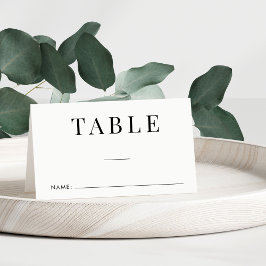 Tarjeta De Asiento Número de tabla de bodas simple y elegante