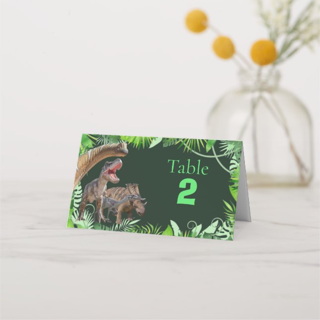 Tarjeta De Asiento Número de tabla de dinosaurios Jurásicos mundiales (Reverso)
