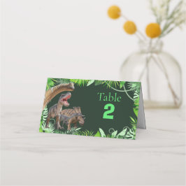 Tarjeta De Asiento Número de tabla de dinosaurios Jurásicos mundiales