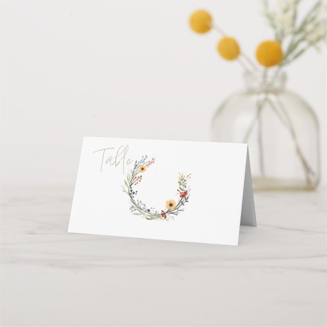 Tarjeta De Asiento Número de tabla de flores silvestres (Anverso)