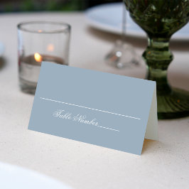 Tarjeta De Asiento Número de tabla de invitado del Boda azul turbio