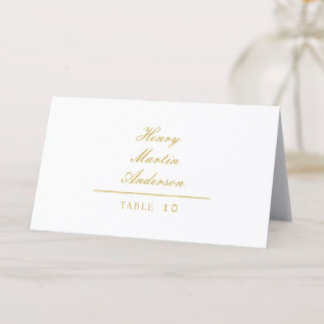Tarjeta De Asiento Número de tabla del Boda de monograma dorado