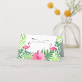Tarjeta De Asiento Número de tabla Flamingo rosa Aloha tropical