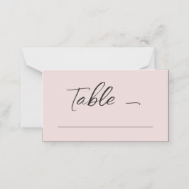 Tarjeta De Asiento Número de tabla rosada de Dusty minimalista