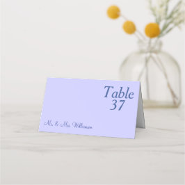 Tarjeta De Asiento Número de tabla RSVP de boda de perwinkle