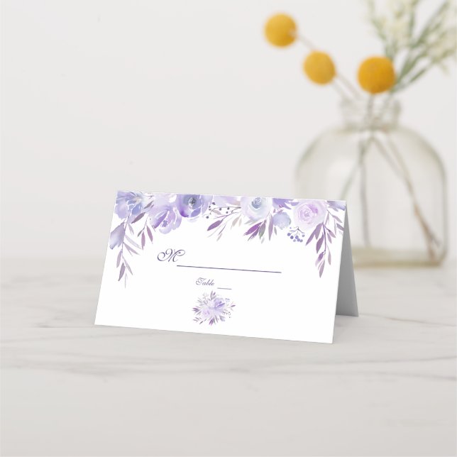 Tarjeta De Asiento Número de tabla violeta azul violeta morado claro (Reverso)