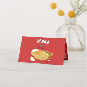 Tarjeta De Asiento Números de caricatura de Apple Pie de Pi Day