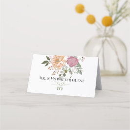 Tarjeta De Asiento Números de tabla de invitados de las flores de ver