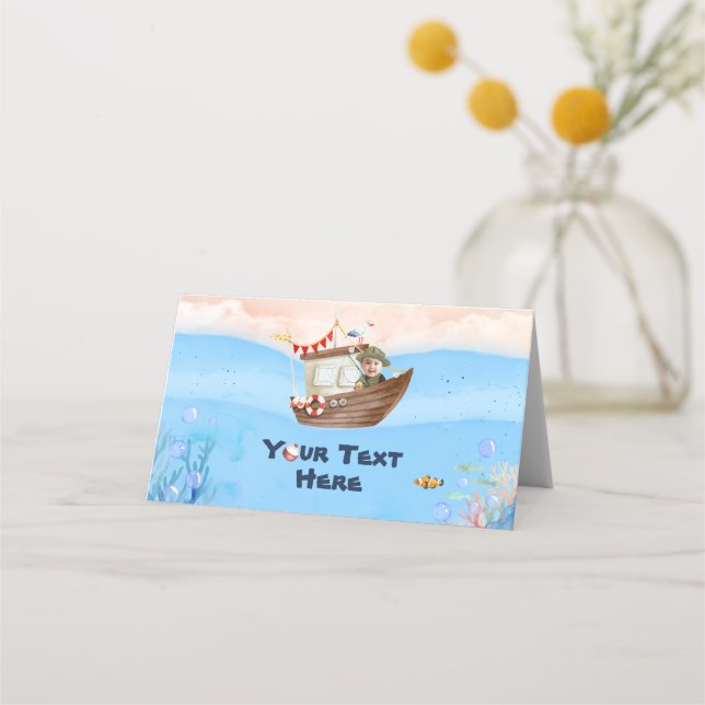 Tarjeta De Asiento O-fish-ally One Fishing 1st Birthday (Anverso)