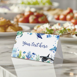 Tarjeta De Asiento Ocean Animal Boy Birday Food Place Card Ballena