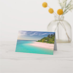 Tarjeta De Asiento Océano Acuamarina Playa Tropical Escénica