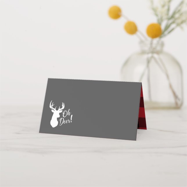 Tarjeta De Asiento Oh Deer Baby Shower (Anverso)