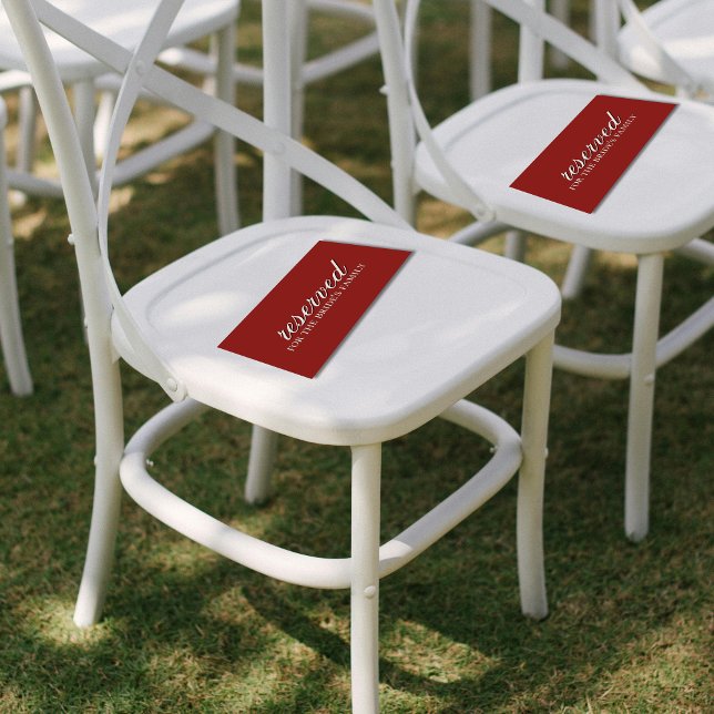 Tarjeta De Asiento Old Money Negrita Boda Rojo Presidente de Ceremoni (Luxury Classic Red Wedding Suite Theme with options to personalize for your special day.)