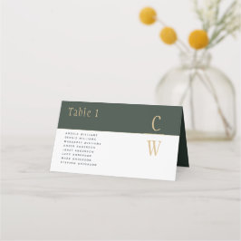Tarjeta De Asiento Olive Moss Verde Dorado Bodas NÚMEROS DE MESA Nomb