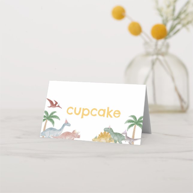 Tarjeta De Asiento One A Saurus Dinosaur Boy Birthday Food Tent Card (Anverso)