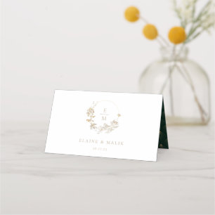 Tarjeta De Asiento Opulenta Boda de Jardín Dorado