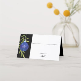 Tarjeta De Asiento Ornamento de Navidad | Azul | Recepción de bodas