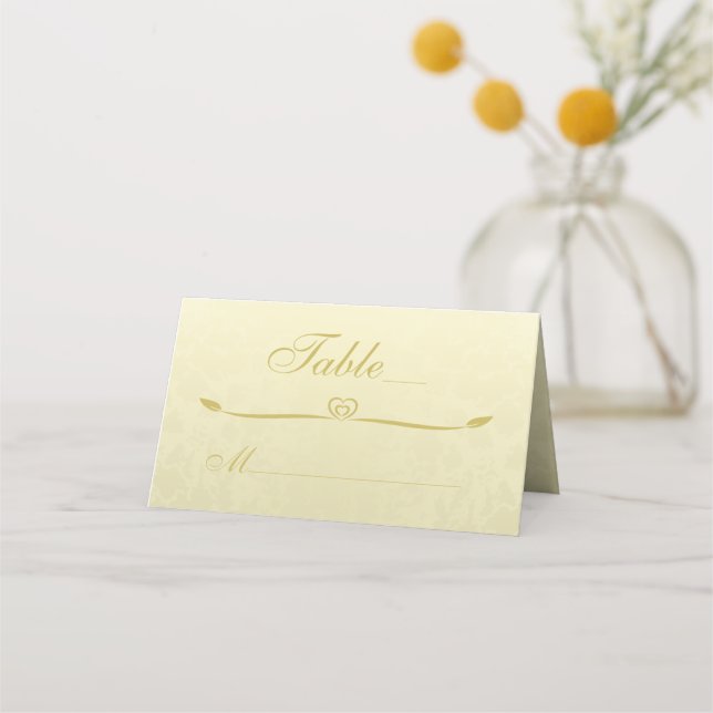 Tarjeta De Asiento Oro en Boda de Monograma Dorado (Anverso)