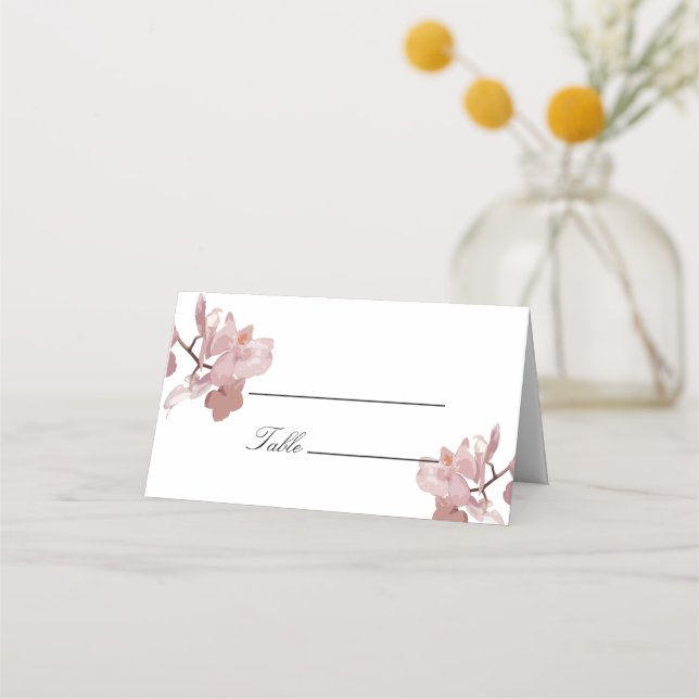 Tarjeta De Asiento Orquídea Rosa Opaca  (Anverso)