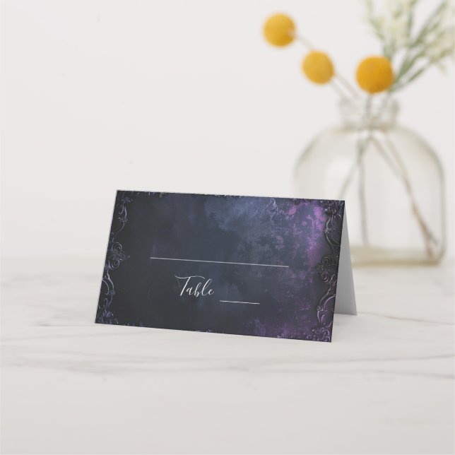 Tarjeta De Asiento Oscuro Midnight Elegancia gótica (Anverso)