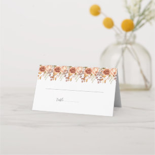 Tarjeta De Asiento Otoño deja al país ruso Boho Boda