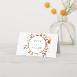Tarjeta De Asiento Otoño deja al país ruso Boho Boda