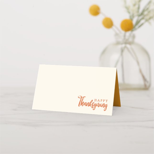 Tarjeta De Asiento Otoño Feliz Día de Acción de Gracias Saludo (Anverso)