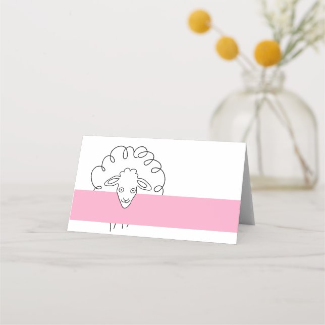 Tarjeta De Asiento Ovejas caprichosas de primavera (Anverso)