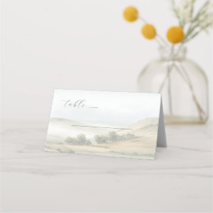 Tarjeta De Asiento Paisaje Acuarela Beige Pacífico