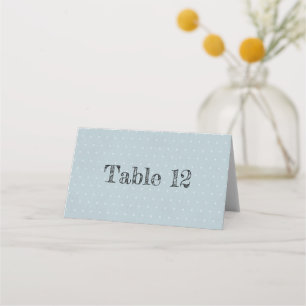 Tarjeta De Asiento Pale Blue Dolor Textos Puntos de Polka Blanco