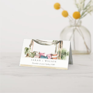 Tarjeta De Asiento Palm Beach Tropical Palm Beach Cabana Boda