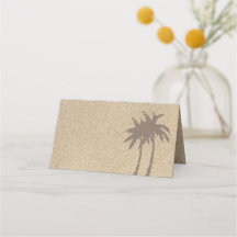 Palm Trees & Beach Sand Folks Place Cards