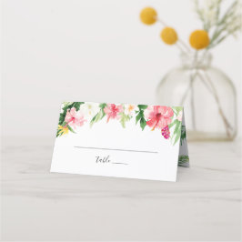 Tarjeta De Asiento Palm Tropical Banana Leaf Rubor Boda Floral