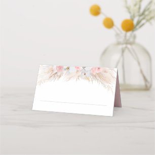 Tarjeta De Asiento Pampas Grass y Boda exótico de orquídeas blancas